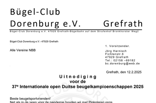 37e Internationale open Duitse beugelkampioenschappen 2025 !!!!herinnering!!!!!